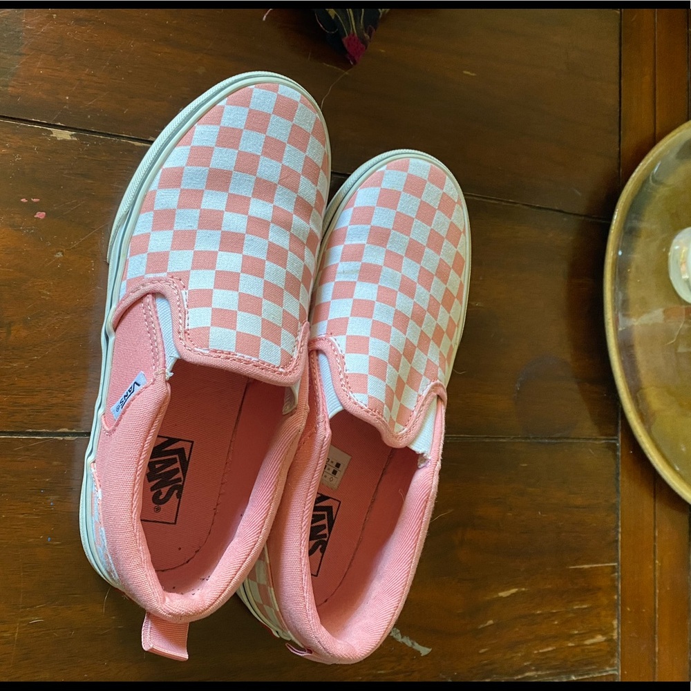 Pink checkered Vans